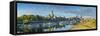 Elbe River, and City Skyline, Dresden, Saxony, Germany-Jon Arnold-Framed Stretched Canvas