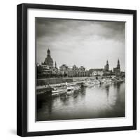 Elbe River, and City Skyline, Dresden, Saxony, Germany-Jon Arnold-Framed Photographic Print