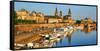 Elbe River and Old Town skyline, Dresden, Saxony, Germany, Europe-Hans-Peter Merten-Framed Stretched Canvas