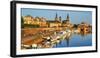 Elbe River and Old Town skyline, Dresden, Saxony, Germany, Europe-Hans-Peter Merten-Framed Photographic Print