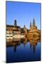 Elbe River and Old Town skyline, Dresden, Saxony, Germany, Europe-Hans-Peter Merten-Mounted Photographic Print