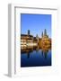 Elbe River and Old Town skyline, Dresden, Saxony, Germany, Europe-Hans-Peter Merten-Framed Photographic Print