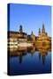 Elbe River and Old Town skyline, Dresden, Saxony, Germany, Europe-Hans-Peter Merten-Stretched Canvas