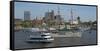 Elbe River at Landing Stages, Hamburg, Germany, Europe-Hans-Peter Merten-Framed Stretched Canvas