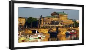 Elbe River, Semper Opera House, Dresden, Saxony, Germany, Europe-Hans-Peter Merten-Framed Photographic Print