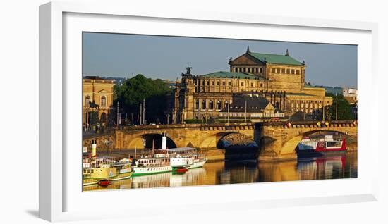 Elbe River, Semper Opera House, Dresden, Saxony, Germany, Europe-Hans-Peter Merten-Framed Photographic Print