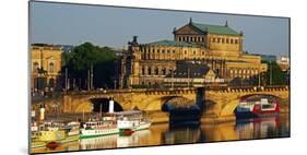 Elbe River, Semper Opera House, Dresden, Saxony, Germany, Europe-Hans-Peter Merten-Mounted Photographic Print