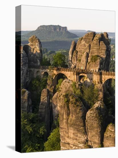 Elbsandsteingebirge, NP Saxon Switzerland. Bastei Bridge and Rocks-Martin Zwick-Stretched Canvas