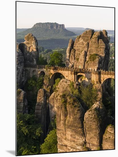 Elbsandsteingebirge, NP Saxon Switzerland. Bastei Bridge and Rocks-Martin Zwick-Mounted Premium Photographic Print