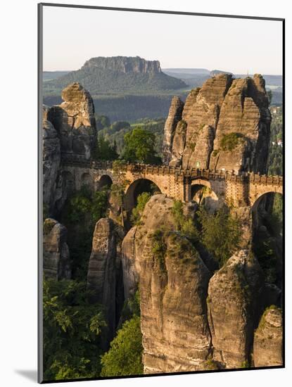 Elbsandsteingebirge, NP Saxon Switzerland. Bastei Bridge and Rocks-Martin Zwick-Mounted Photographic Print