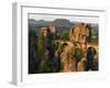 Elbsandsteingebirge, NP Saxon Switzerland. Bastei Bridge and Rocks-Martin Zwick-Framed Premium Photographic Print