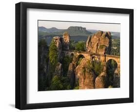 Elbsandsteingebirge, NP Saxon Switzerland. Bastei Bridge and Rocks-Martin Zwick-Framed Photographic Print