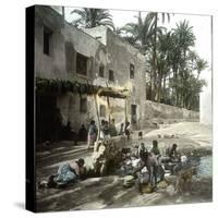 Elche (Spain), Women Washing Laundry at the Foot of the Duke of Altamira's House and Mill-Leon, Levy et Fils-Stretched Canvas