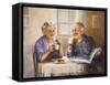 Elderl Couple Eating Breakfast-Dianne Dengel-Framed Stretched Canvas