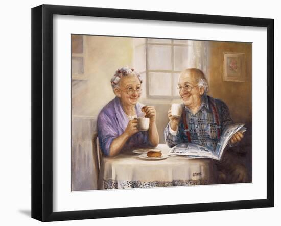 Elderl Couple Eating Breakfast-Dianne Dengel-Framed Giclee Print