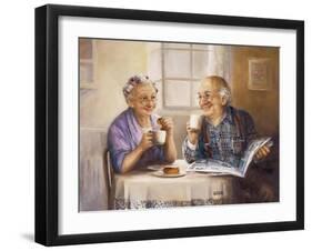 Elderl Couple Eating Breakfast-Dianne Dengel-Framed Giclee Print