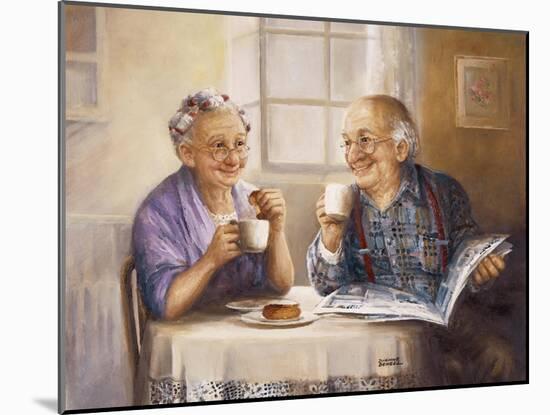 Elderl Couple Eating Breakfast-Dianne Dengel-Mounted Giclee Print