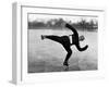 Elderly Chinese Man Ice Skating-Jack Wilkes-Framed Photographic Print