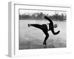 Elderly Chinese Man Ice Skating-Jack Wilkes-Framed Photographic Print