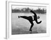 Elderly Chinese Man Ice Skating-Jack Wilkes-Framed Photographic Print