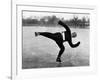 Elderly Chinese Man Ice Skating-Jack Wilkes-Framed Photographic Print