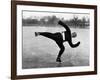 Elderly Chinese Man Ice Skating-Jack Wilkes-Framed Photographic Print