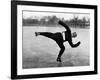 Elderly Chinese Man Ice Skating-Jack Wilkes-Framed Photographic Print