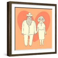 Elderly Couple. Grandparents.-Baksiabat-Framed Art Print