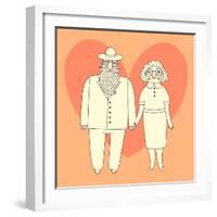 Elderly Couple. Grandparents.-Baksiabat-Framed Art Print