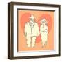 Elderly Couple. Grandparents.-Baksiabat-Framed Art Print