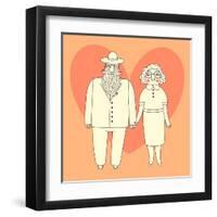 Elderly Couple. Grandparents.-Baksiabat-Framed Art Print