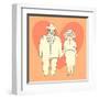 Elderly Couple. Grandparents.-Baksiabat-Framed Art Print