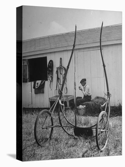 Elderly Horseman Relaxing Near Lenn County Fair-Bob Landry-Stretched Canvas