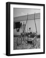 Elderly Horseman Relaxing Near Lenn County Fair-Bob Landry-Framed Premium Photographic Print