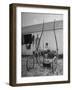 Elderly Horseman Relaxing Near Lenn County Fair-Bob Landry-Framed Photographic Print