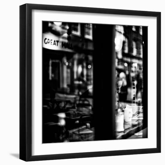 Elderly Male Sitting Alone in a Cafe-Rory Garforth-Framed Photographic Print