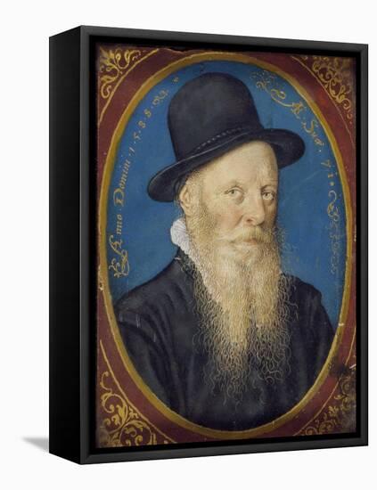 Elderly Man in a Black Hat, 1588-Isaac Oliver-Framed Stretched Canvas