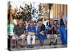 Elderly Men, Ile Rousse, Corsica, France-Yadid Levy-Stretched Canvas