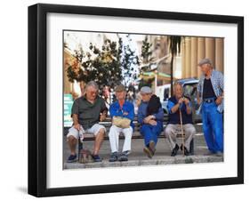 Elderly Men, Ile Rousse, Corsica, France-Yadid Levy-Framed Photographic Print