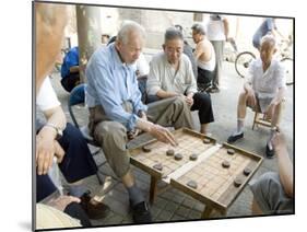 Elderly Men Playing a Form of Chess, Hu Hai Lake, Beijing, China-Adam Tall-Mounted Photographic Print