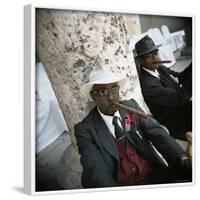 Elderly Men Posing with Cigars, Havana, Cuba, West Indies, Central America-Lee Frost-Framed Photographic Print