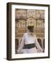 Elderly Museum Guard in White Uniform with Yellow and Green Turban, Meherangarh Fort-Eitan Simanor-Framed Photographic Print