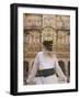 Elderly Museum Guard in White Uniform with Yellow and Green Turban, Meherangarh Fort-Eitan Simanor-Framed Photographic Print