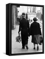 Elderly Polish Couple Walking Hand in Hand-Paul Schutzer-Framed Stretched Canvas