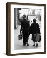 Elderly Polish Couple Walking Hand in Hand-Paul Schutzer-Framed Photographic Print