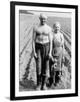 Elderly Polish Farming Couple Posing in the Fields Near Bialystok-Paul Schutzer-Framed Photographic Print