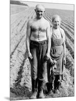 Elderly Polish Farming Couple Posing in the Fields Near Bialystok-Paul Schutzer-Mounted Photographic Print