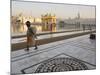 Elderly Sikh Pilgrim with Bundle and Stick Walking Around Holy Pool, Amritsar, India-Eitan Simanor-Mounted Photographic Print