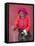 Elderly Tibetan Woman with Red Wall, Tagong, Sichuan, China-Keren Su-Framed Stretched Canvas