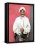 Elderly Tibetan Woman with Red Wall, Tagong, Sichuan, China-Keren Su-Framed Stretched Canvas